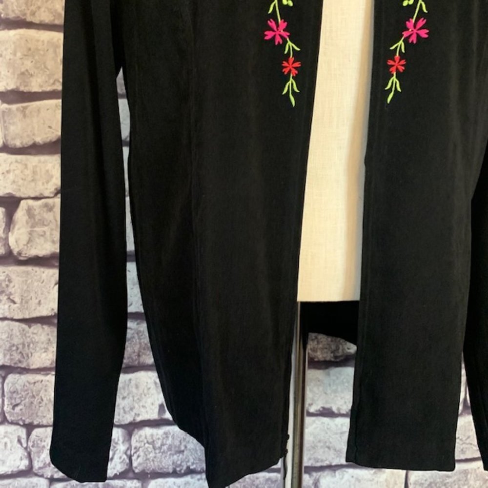 Notations Black Jacket W/ Decorative Stitching - image 3